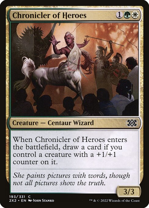 【Foil】【EN】英雄の記録者/Chronicler of Heroes [2X2] 金C No.193