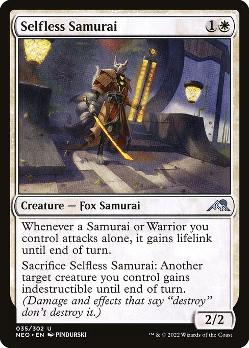 【Foil】【EN】無私の侍/Selfless Samurai [NEO] 白U No.35