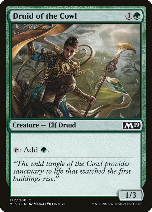 【Foil】【EN】僧帽地帯のドルイド/Druid of the Cowl [M19] 緑C No.177