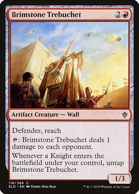 【Foil】【EN】硫黄投石器/Brimstone Trebuchet [ELD] 茶C No.116