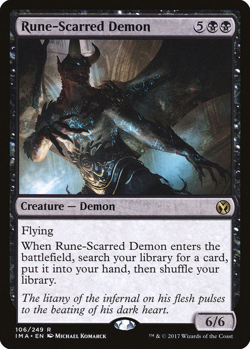 【Foil】【EN】ルーン傷の悪魔/Rune-Scarred Demon [IMA] 黒R No.106