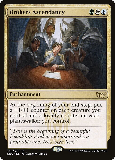 【Foil】【EN】斡旋屋一家の隆盛/Brokers Ascendancy [SNC] 金R No.170