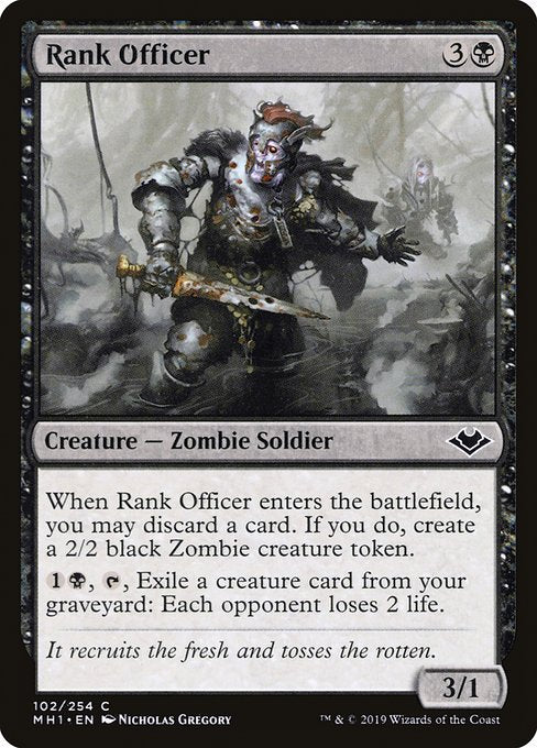 【Foil】【EN】生臭い士官/Rank Officer [MH1] 黒C No.102