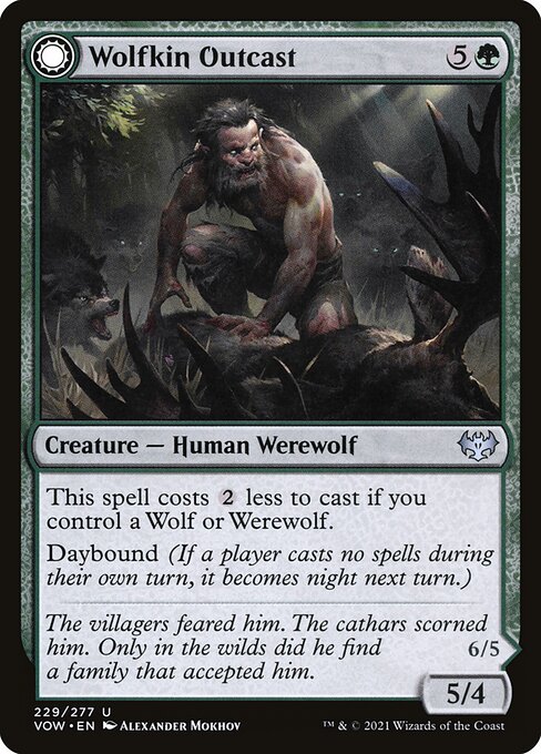【Foil】【EN】Wolfkin Outcast // Wedding Crasher [VOW] 混U No.229