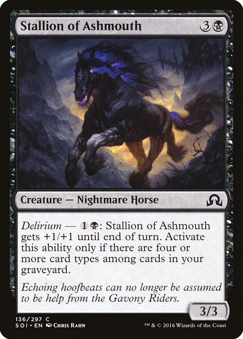 【Foil】【EN】灰口の雄馬/Stallion of Ashmouth [SOI] 黒C No.136