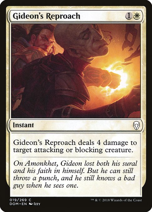 【Foil】【EN】ギデオンの叱責/Gideon's Reproach [DOM] 白C No.19