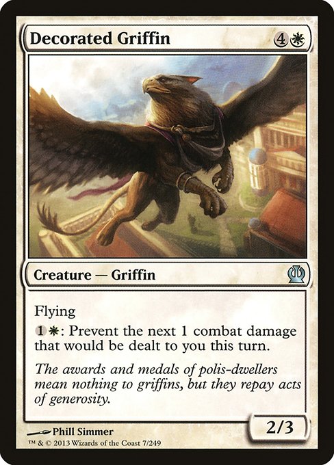【Foil】【EN】受勲したグリフィン/Decorated Griffin [THS] 白U No.7