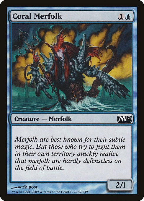 【Foil】【EN】珊瑚マーフォーク/Coral Merfolk [M10] 青C No.47