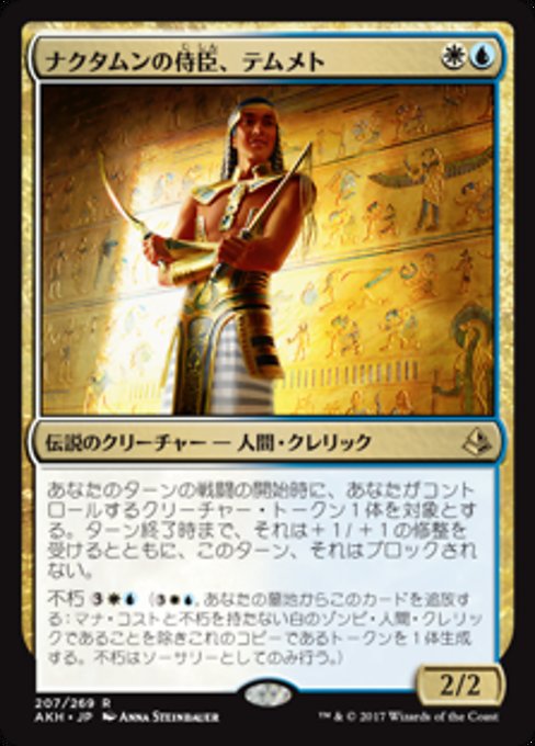 【Foil】【JP】ナクタムンの侍臣、テムメト/Temmet, Vizier of Naktamun [AKH] 金R No.207