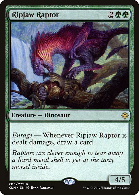 【Foil】【EN】切り裂き顎の猛竜/Ripjaw Raptor [XLN] 緑R No.203