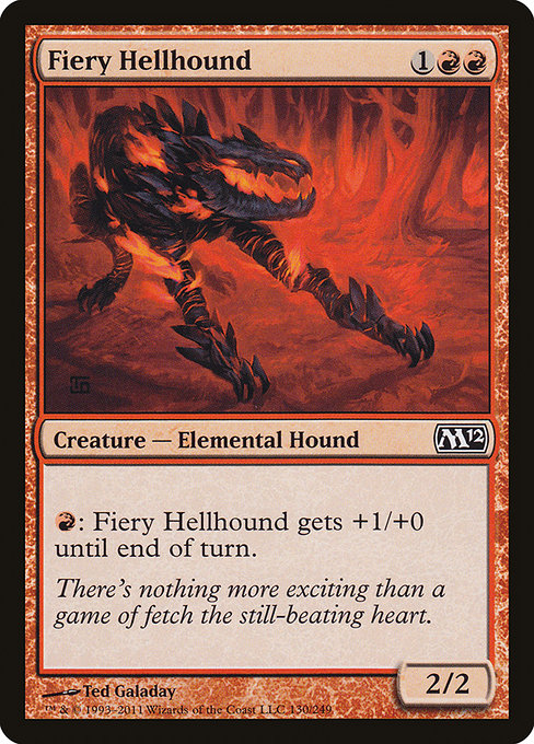 【Foil】【EN】焦熱のヘルハウンド/Fiery Hellhound [M12] 赤C No.130