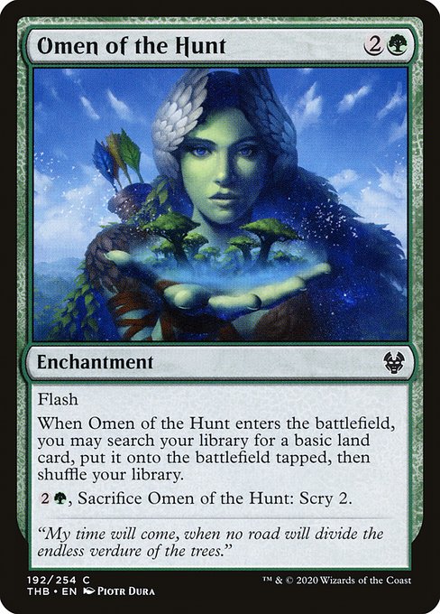 【Foil】【EN】狩猟の神のお告げ/Omen of the Hunt [THB] 緑C No.192
