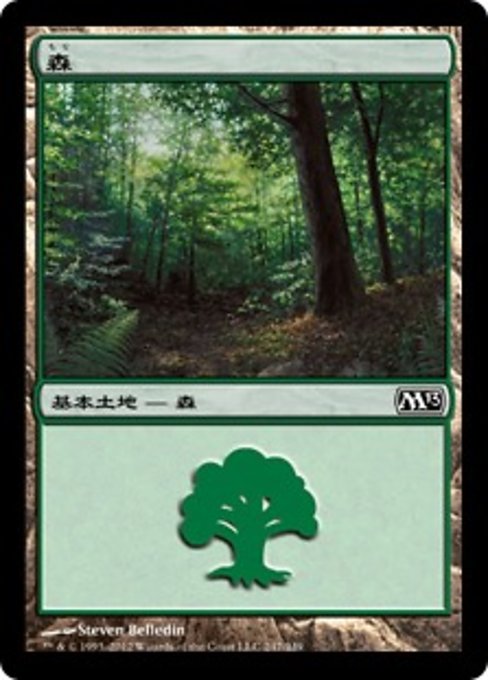 【Foil】【JP】森/Forest [M13] 無C No.247