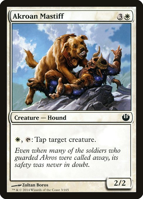 【Foil】【EN】アクロスの猛犬/Akroan Mastiff [JOU] 白C No.3