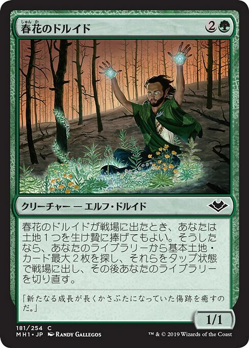 【JP】春花のドルイド/Springbloom Druid [MH1] 緑C No.181