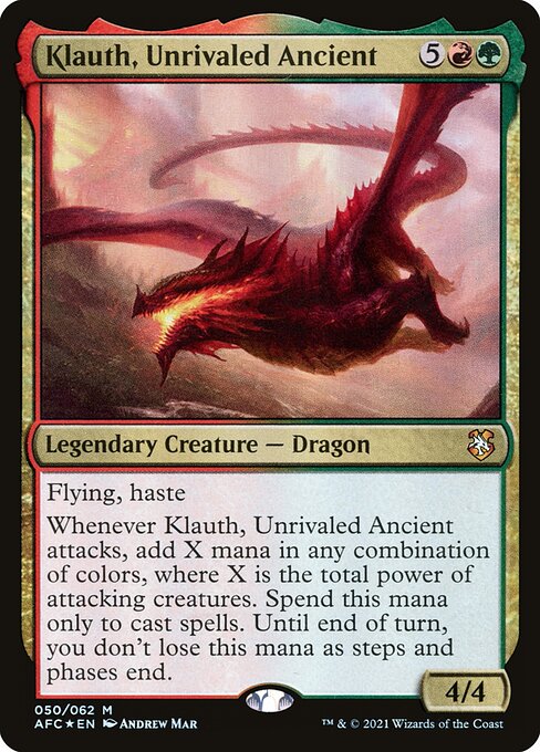 【Foil】【EN】無双の古きもの、クラウス/Klauth, Unrivaled Ancient [AFC] 金M No.50