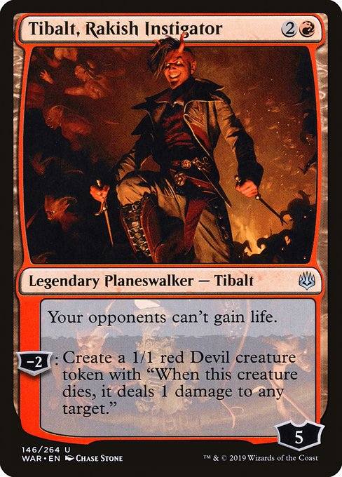 【EN】無頼な扇動者、ティボルト/Tibalt, Rakish Instigator [WAR] 赤U No.146