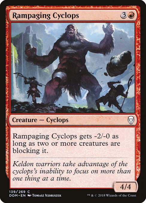 【Foil】【EN】暴れ回るサイクロプス/Rampaging Cyclops [DOM] 赤C No.139