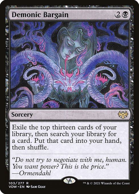 【Foil】【EN】悪魔の取り引き/Demonic Bargain [VOW] 黒R No.103