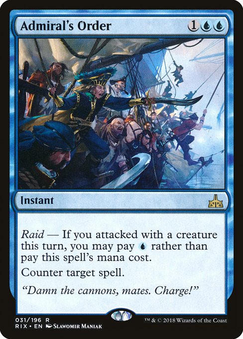 【Foil】【EN】提督の命令/Admiral's Order [RIX] 青R No.31