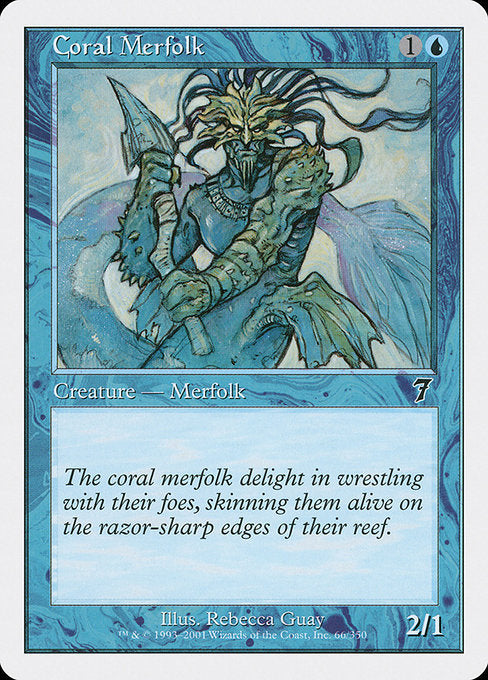 【Foil】【EN】珊瑚マーフォーク/Coral Merfolk [7ED] 青C No.66