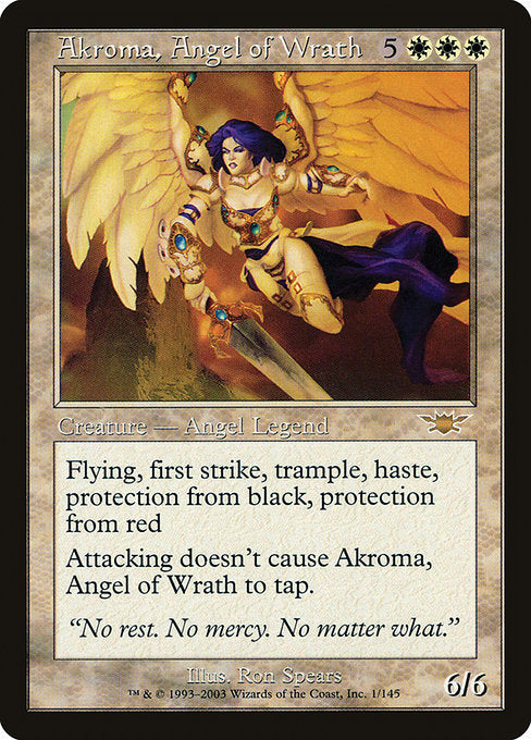 【Foil】【EN】怒りの天使アクローマ/Akroma, Angel of Wrath [LGN] 白R No.1