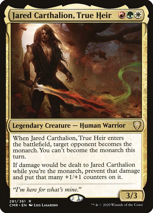 【Foil】【EN】真の後継者、ジャレッド・カルサリオン/Jared Carthalion, True Heir [CMR] 金R No.281
