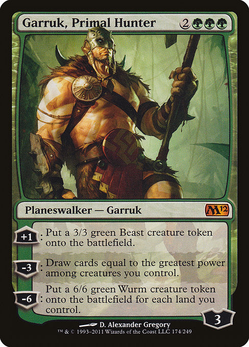 【EN】原初の狩人、ガラク/Garruk, Primal Hunter [M12] 緑M No.174