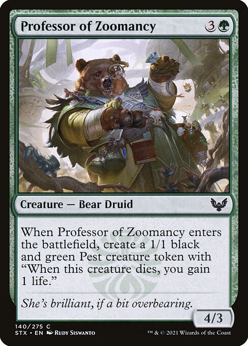 【Foil】【EN】獣魔術の教授/Professor of Zoomancy [STX] 緑C No.140