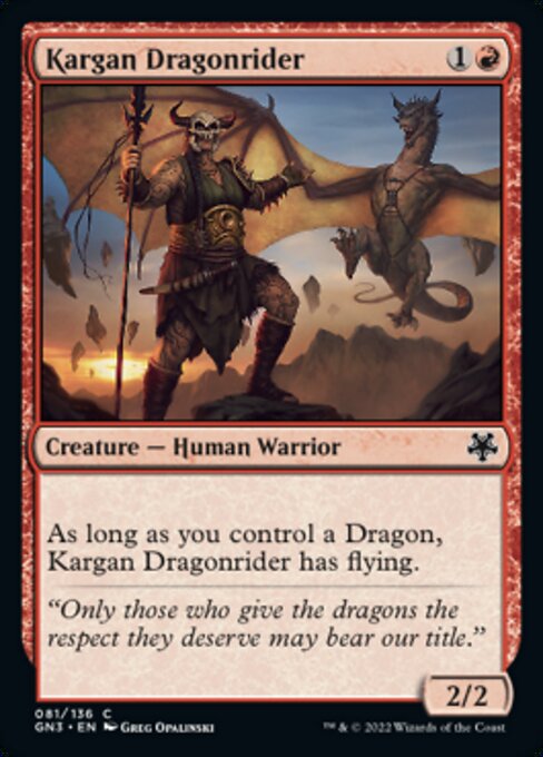 【EN】カルガの竜騎兵/Kargan Dragonrider [GN3] 赤C No.81