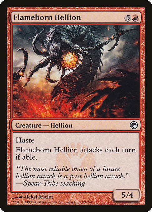 【Foil】【EN】炎生まれのヘリオン/Flameborn Hellion [SOM] 赤C No.89