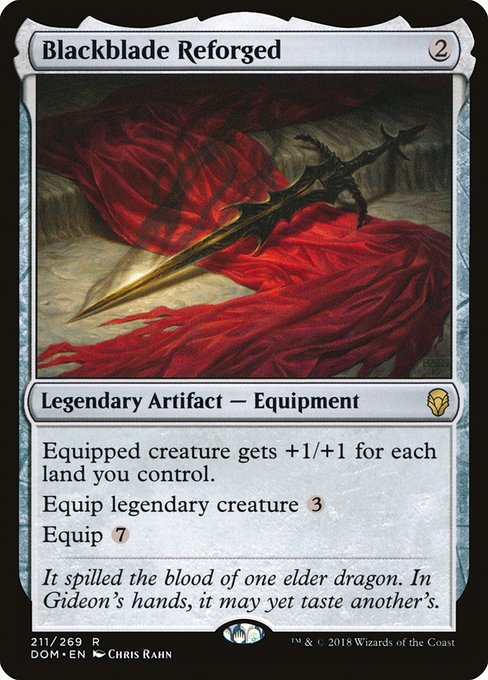 【Foil】【EN】再鍛の黒き剣/Blackblade Reforged [DOM] 茶R No.211