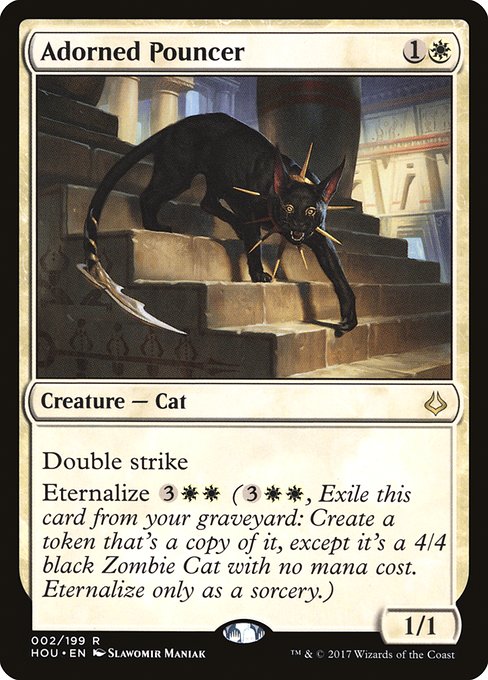 【Foil】【EN】典雅な襲撃者/Adorned Pouncer [HOU] 白R No.2
