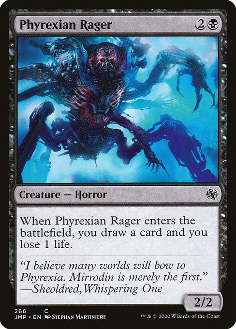 【EN】ファイレクシアの憤怒鬼/Phyrexian Rager [JMP] 黒C No.266