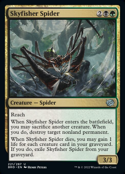 【Foil】【EN】空漁師の蜘蛛/Skyfisher Spider [BRO] 金U No.221