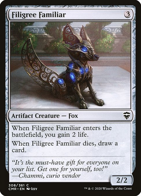 【Foil】【EN】金線の使い魔/Filigree Familiar [CMR] 茶C No.308
