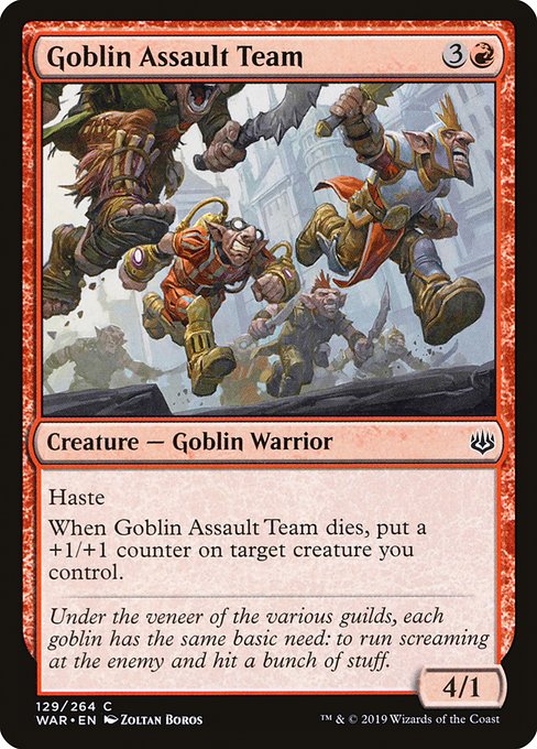 【EN】ゴブリンの突撃隊/Goblin Assault Team [WAR] 赤C No.129