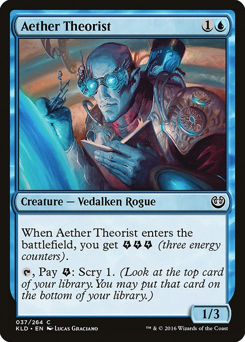 【Foil】【EN】理論霊気学者/Aether Theorist [KLD] 青C No.37