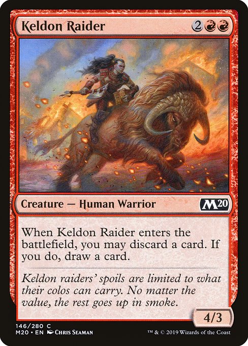 【Foil】【EN】ケルドの略奪者/Keldon Raider [M20] 赤C No.146