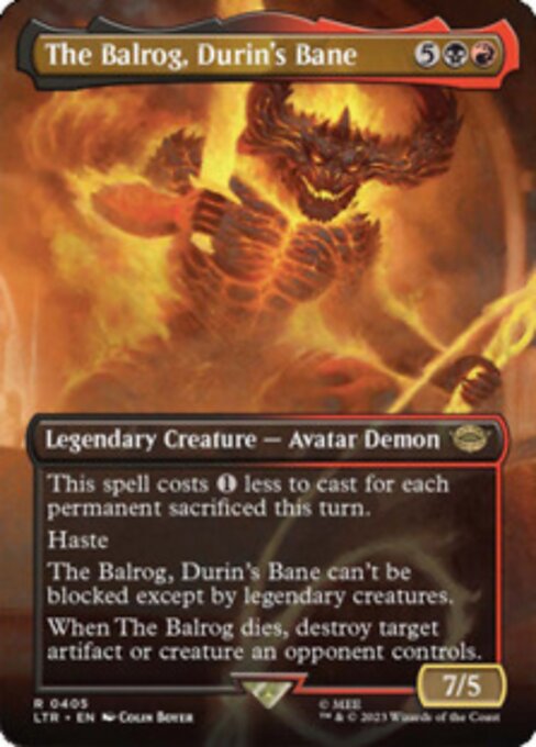 【Foil】【EN】ドゥリンの禍、バルログ/The Balrog, Durin's Bane [LTR] 金R No.405