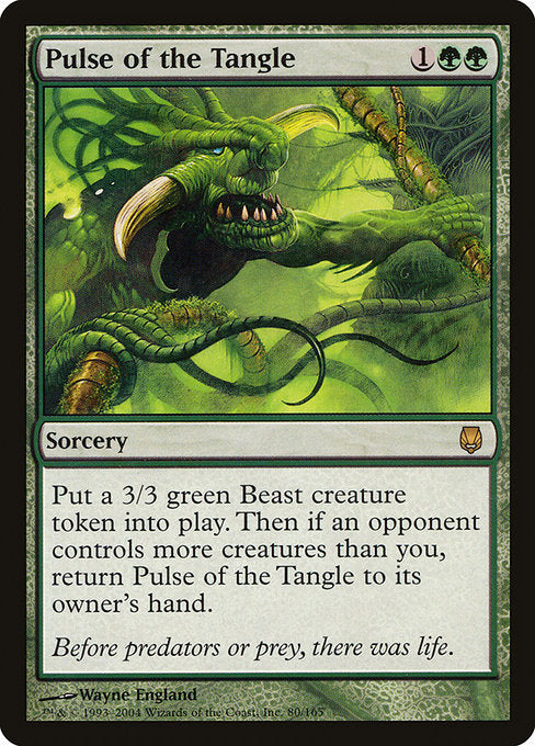 【Foil】【EN】絡み森の脈動/Pulse of the Tangle [DST] 緑R No.80