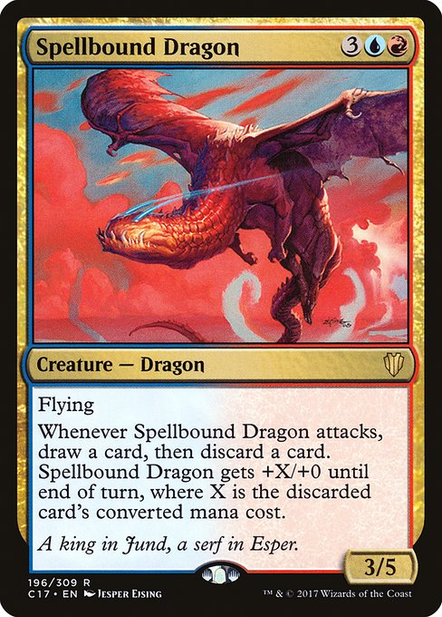 【EN】呪文縛りのドラゴン/Spellbound Dragon [C17] 金R No.196