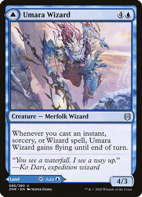 【Foil】【EN】Umara Wizard // Umara Skyfalls [ZNR] 混U No.86