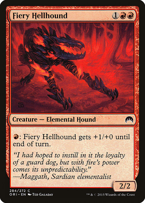 【EN】焦熱のヘルハウンド/Fiery Hellhound [ORI] 赤C No.284