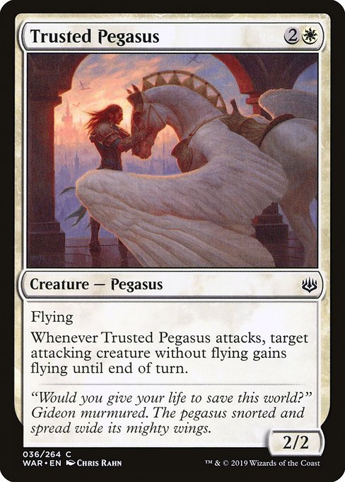 【Foil】【EN】信頼あるペガサス/Trusted Pegasus [WAR] 白C No.36