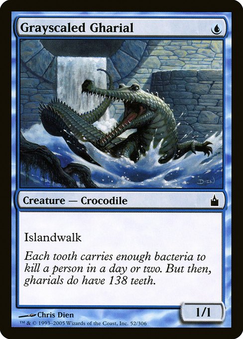【Foil】【EN】灰鱗のガリアル/Grayscaled Gharial [RAV] 青C No.52