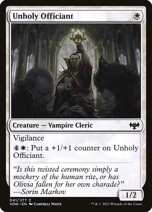 【Foil】【EN】不浄なる祭司/Unholy Officiant [VOW] 白C No.41