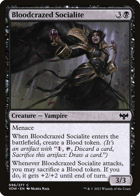 【Foil】【EN】血に狂った社交家/Bloodcrazed Socialite [VOW] 黒C No.96