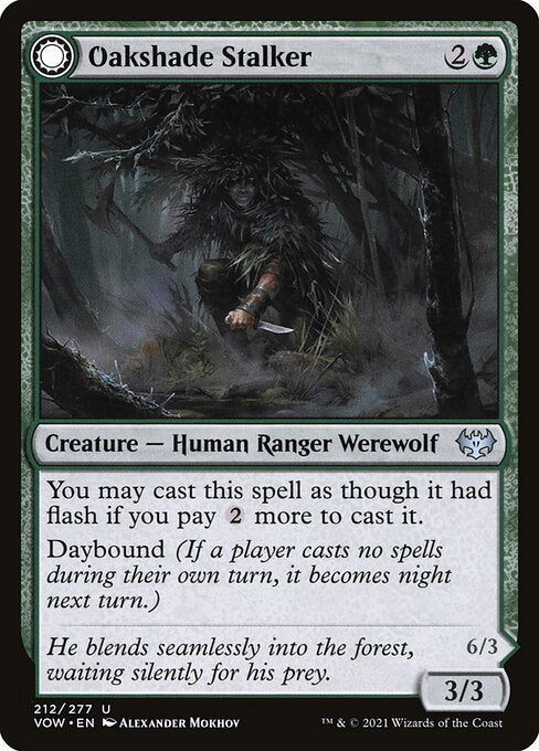 【Foil】【EN】Oakshade Stalker // Moonlit Ambusher [VOW] 混U No.212