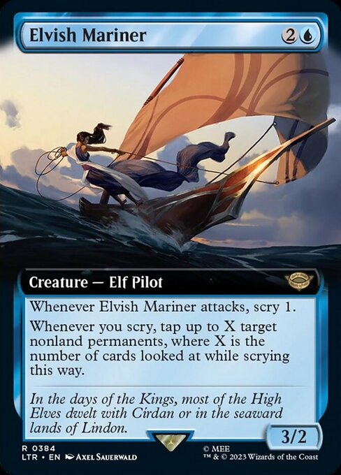【Foil】【EN】エルフの船乗り/Elvish Mariner [LTR] 青R No.384